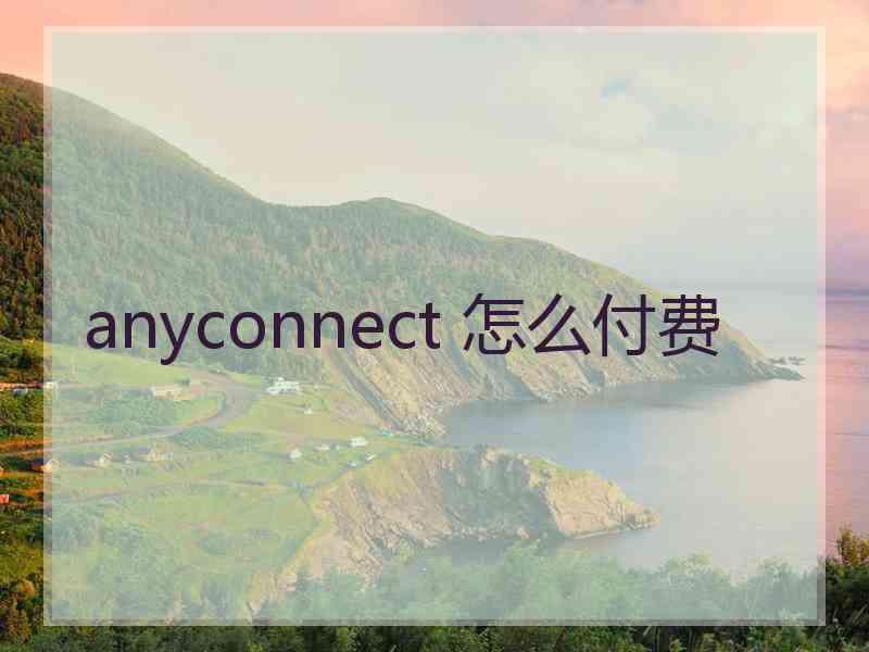 anyconnect 怎么付费