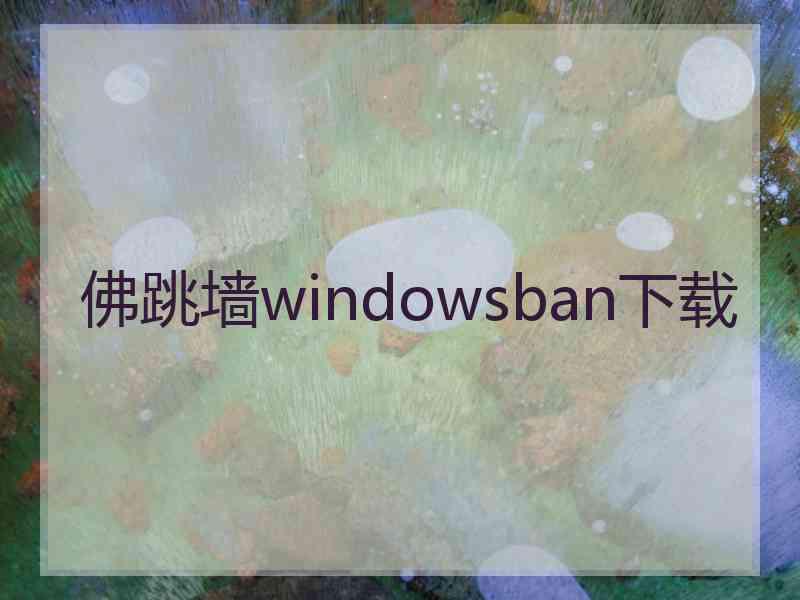 佛跳墙windowsban下载