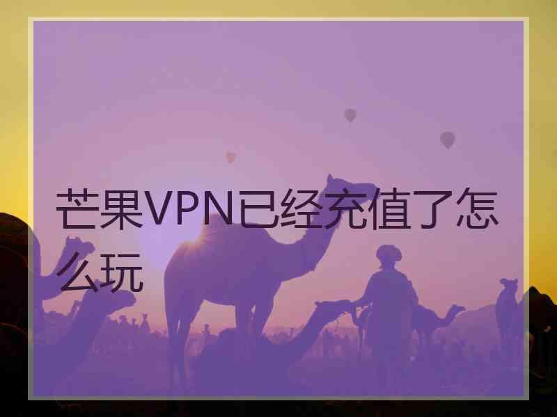 芒果VPN已经充值了怎么玩